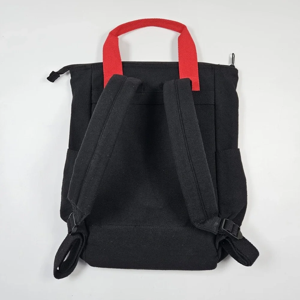 Disney Mickey Mouse Backpack Black Red Logo‎ Drawstring School